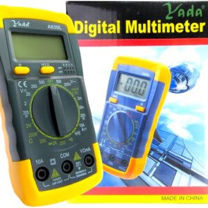 Multímetro Digital Negro/Amarillo con Buzzer