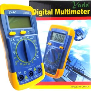 Multímetro Digital Negro/Azul con Buzzer